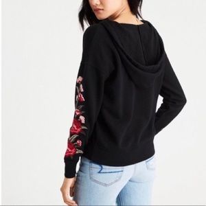 American Eagle Rose Embroidered Hoodie